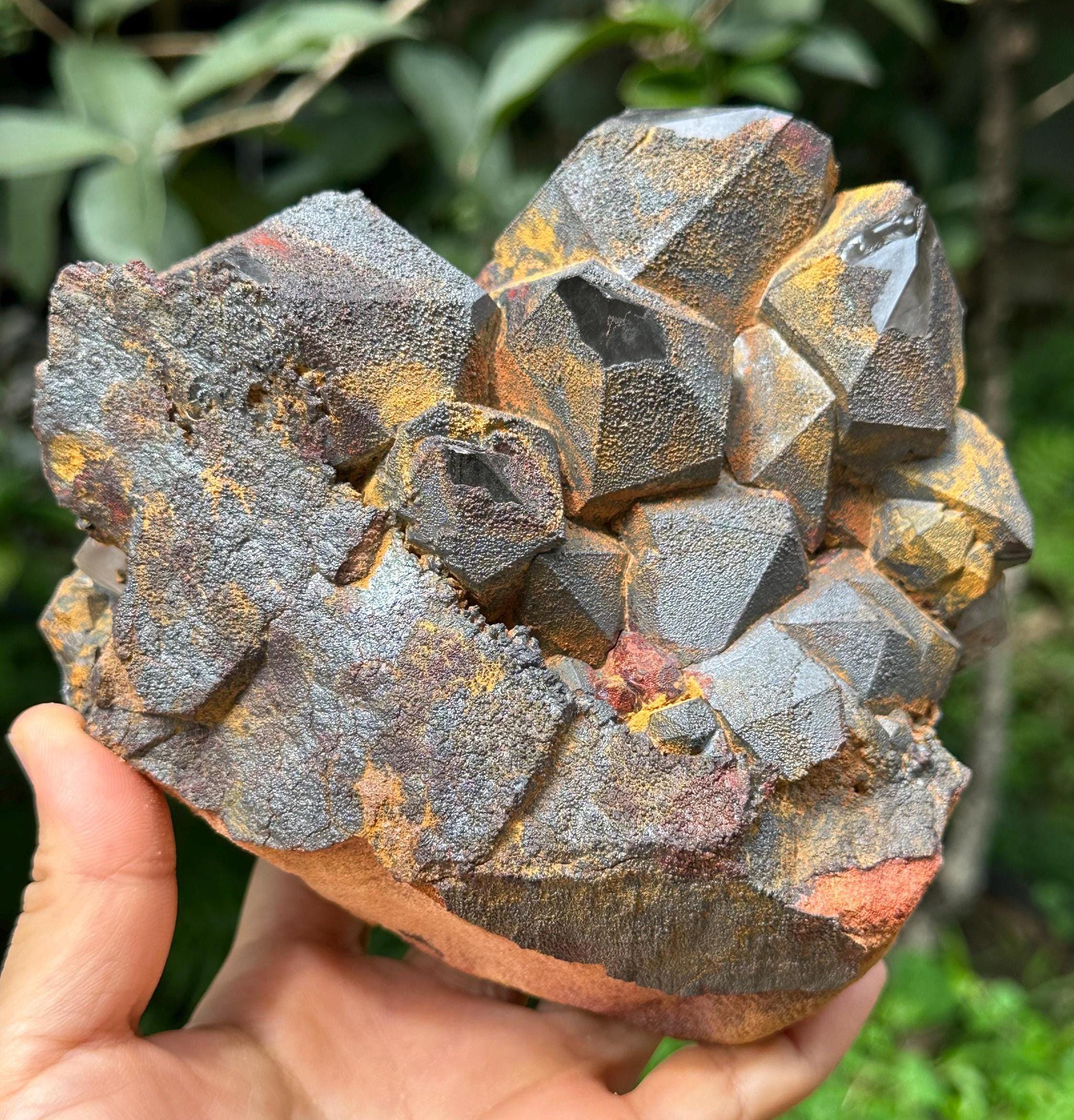 3 Lbs Rare Natural Aura Silver Rainbow Ancient-mined Quartz Crystal Cluster/colorful Abundance Crystals-1348 G 3 Lbs Rare Natural Aura Silver Rainbow Ancient-mined Quartz Crystal Cluster/colorful Abundance Crystals-1348 G