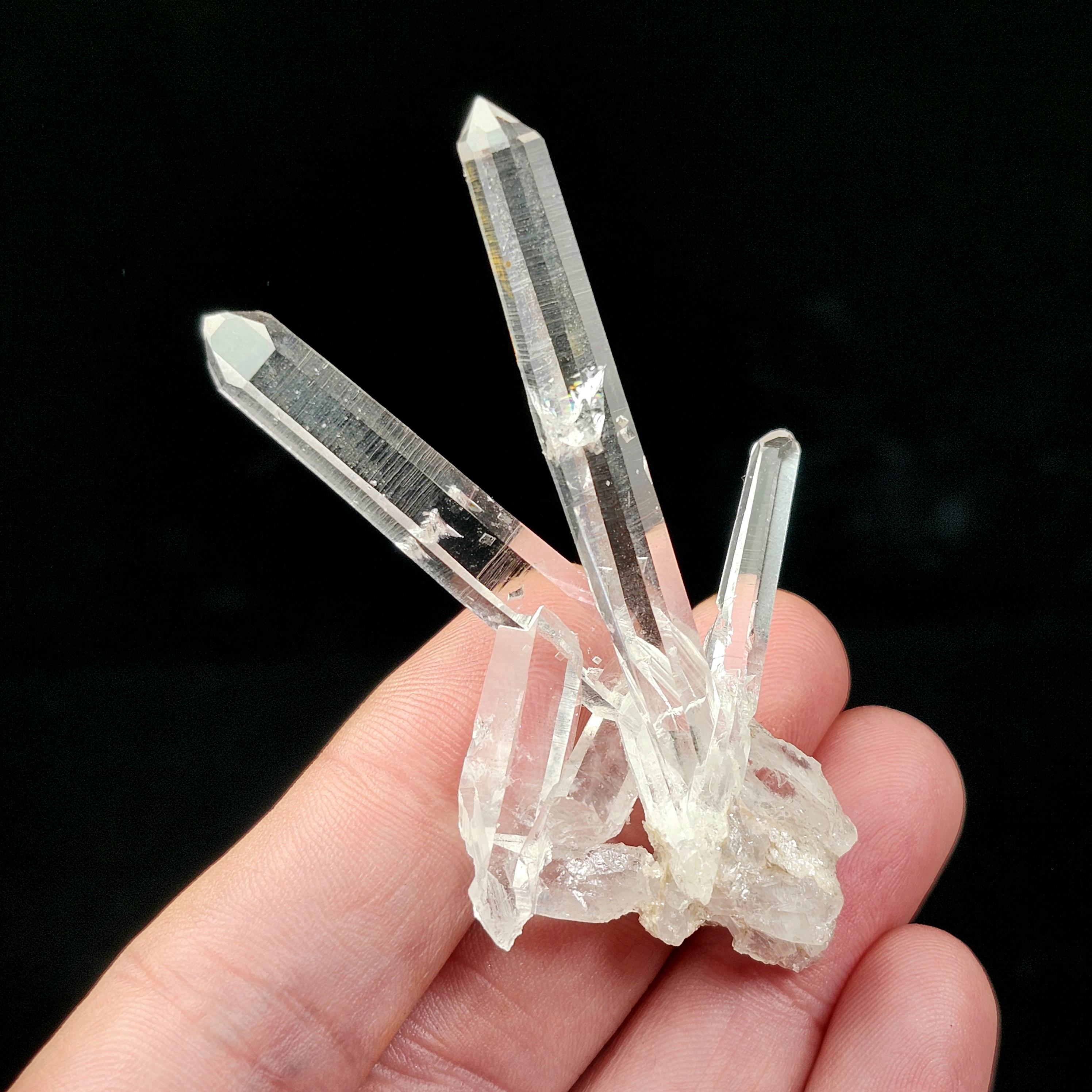 Colombian Needle Quartz Cluster, Striated Quartz - Etched Seed Crystal Colombian Needle Quartz Cluster, Striated Quartz - Etched Seed Crystal