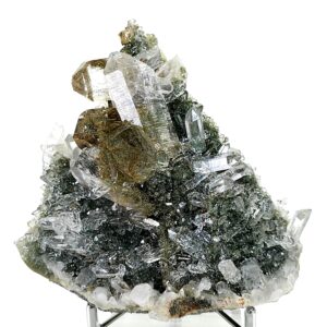 Gold Rutilated Himalayan Quartz, Natural Green Chlorite Ghost Quartz, Rare Skeletal Quartz Floater Mineral Specimen, Clear Quartz Crystals