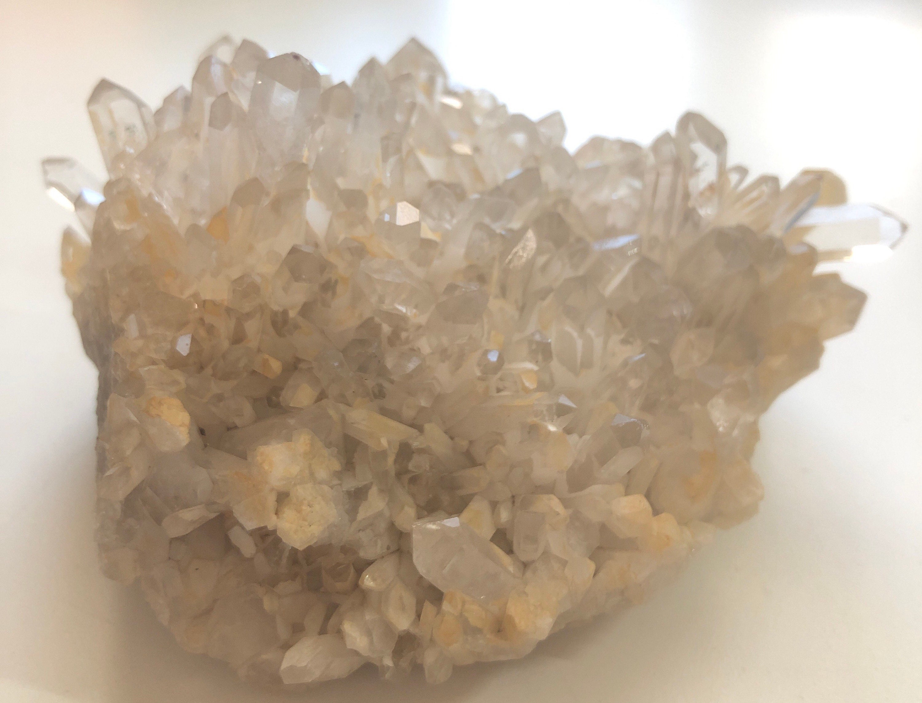 Large Clear Quartz Crystal Cluster: Healing Energy Stone (555 Grams)