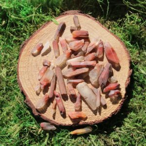 Red Orange Amphibole Included Quartz Raw Pieces*