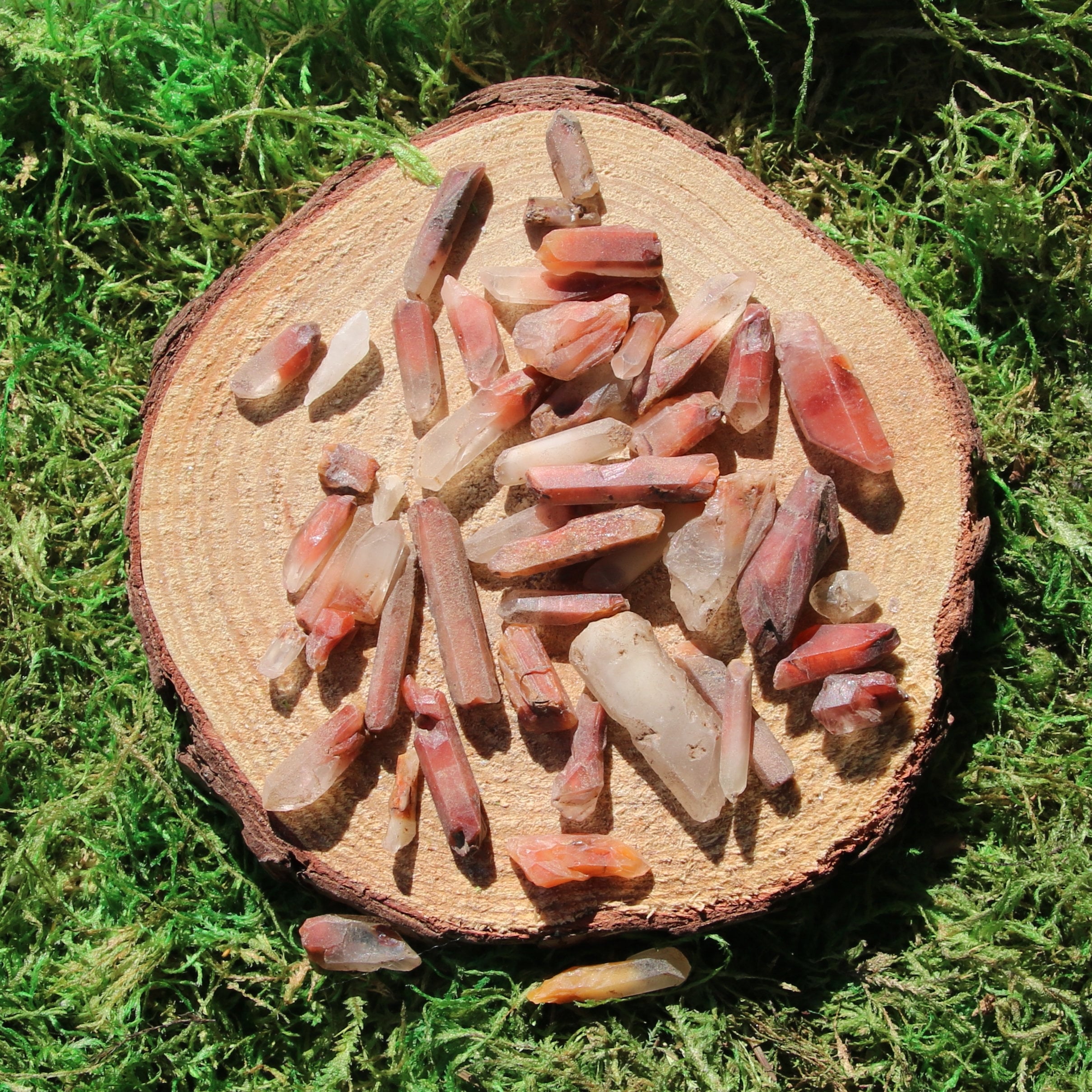 Red Orange Amphibole Included Quartz Raw Pieces*