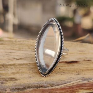 Handmade Quartz Crystal 925 Sterling Silver Ring