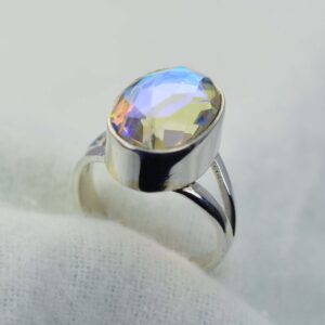 Mercury Mystic Quartz 925 Sterling Silver Handmade Jewelry Ring