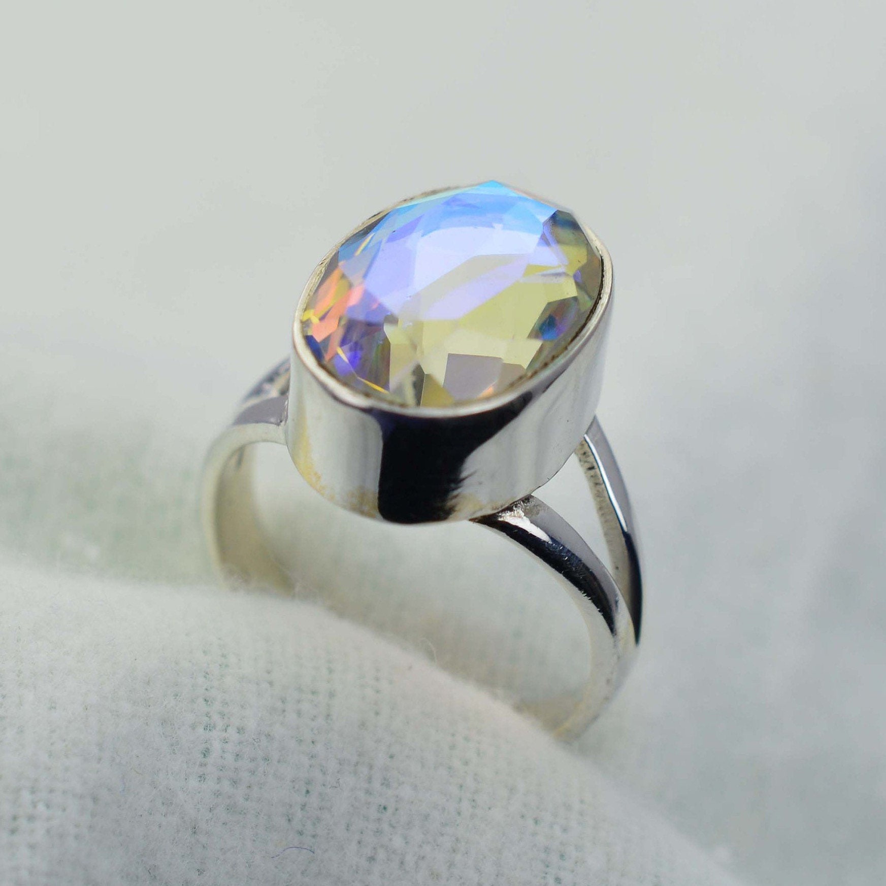 Mercury Mystic Quartz 925 Sterling Silver Handmade Jewelry Ring Mercury Mystic Quartz 925 Sterling Silver Handmade Jewelry Ring