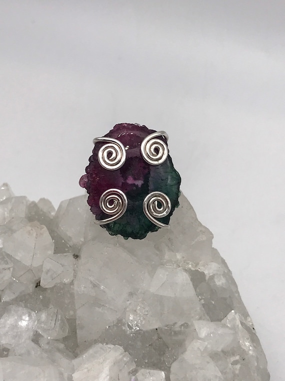 Rainbow Solar Quartz Ring, Size  8