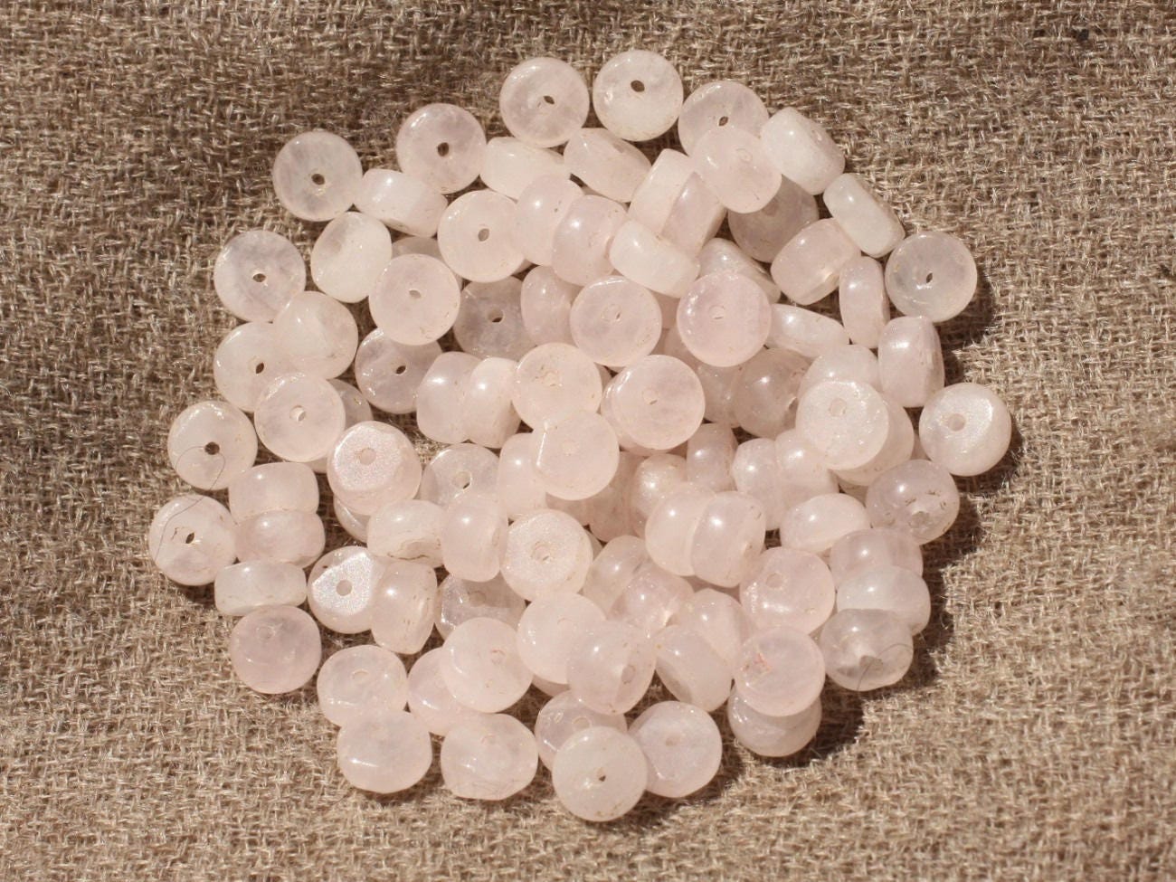 20pc - Perles De Pierre - Quartz Rose Rondelles Heishi 4x2mm - 4558550015679 20pc - Perles De Pierre - Quartz Rose Rondelles Heishi 4x2mm - 4558550015679