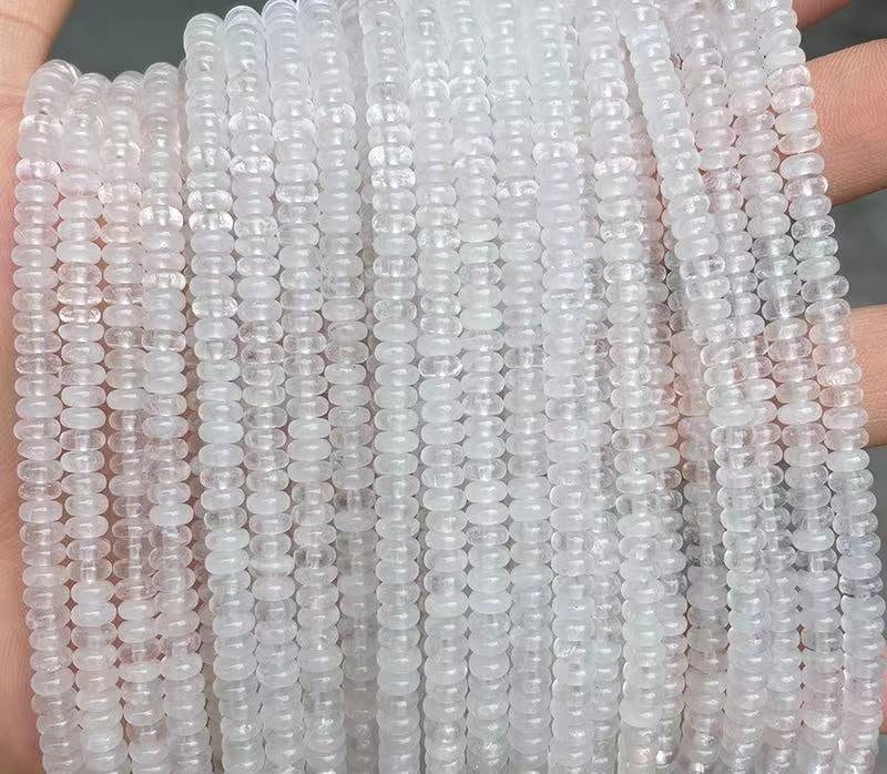 2x4mm Natural Quartz Rondelle Beads,abacus White Quartz Beads Wholesale Supply,one Strand 15",rondelle Beads