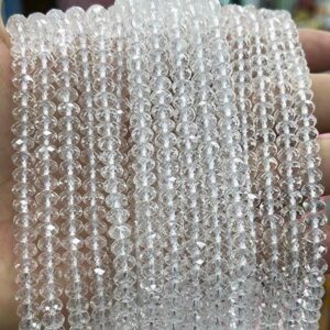 4×6mm Natural White Crystal Quartz Rondelle Spacer Loose Beads,diy Handmade Jewelry Making Beaded Accessories,15 Inches One Starand