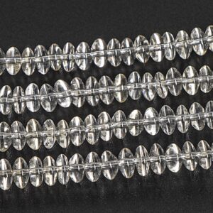 6X3MM Lemon Yellow Clear Crystal Quartz Beads Grade A+ Genuine Natural Gemstone Rondelle Loose Beads 15" Bulk Lot Options (127253)