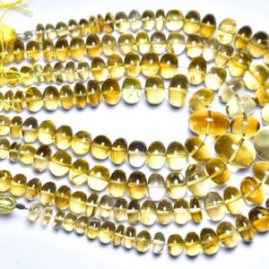 8 inches,Natural Super Quality Big Honey Quartz Smooth Rondelle,Most Beautiful Polished Rondelles,Size is 7-10mm #331