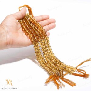 Aaa+ Beer Quartz Smooth Rondelle Beads,8-9 Mm Bear Hydro Quartz Indian Cut Beads,16" Loose Gemstone Beads For Handmade Jewelry