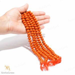 Aaa+ Orange Coral Smooth Rondelle Beads,8-9 Mm Coral Hydro Quartz Indian Cut Beads,16" Loose Gemstone Beads For Handmade Jewelry