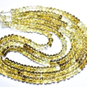 Bi Beer Quartz Rondelle Beads - 7 inches - Natural Super Quality Beer Quartz  Rondelle - Size is 5 - 5.5 mm #2629