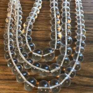 Clear Quartz 10x6mm-20x15mm Graduated Rondelle Gemstone Bead-15.5" strand