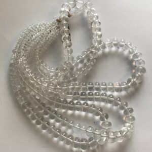 Clear Quartz 6x3mm-12x8mm Rondelle Graduated Gemstone Bead -15.5 inch strand