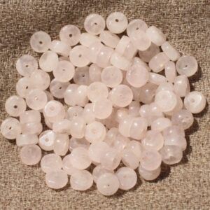 Fil 39cm 150pc Env - Perles De Pierre - Quartz Rose Rondelles Heishi 4x2mm
