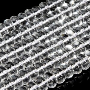 Genuine Natural Crystal Clear Quartz Loose Beads Grade Aa Rondelle Shape 8x4-5mm