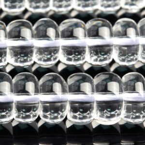 Genuine Natural Crystal Quartz Gemstone Beads 8x4-5MM Clear Rondelle AAA Quality Loose Beads (104155)