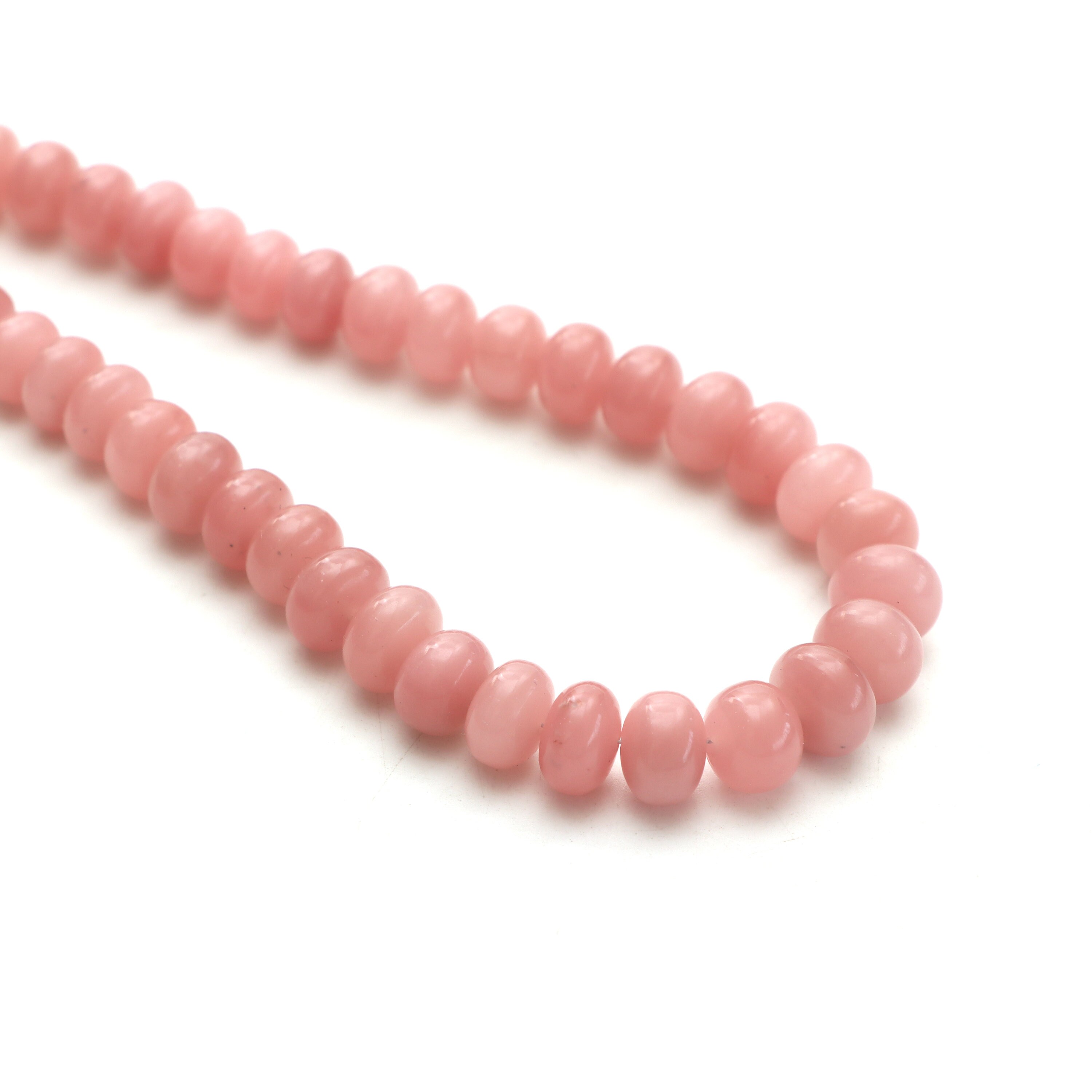 Guava Quartz Smooth Rondelle Beads, 7 Mm To 9.5 Mm, Rondelle Shape Beads, Quartz Jewelry Making Beads, 20 Inches Strand, Price Per Strand.