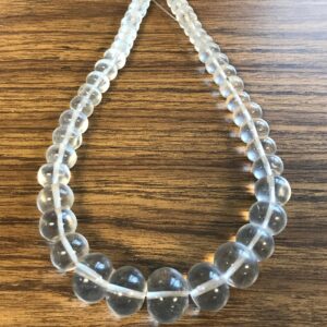 Natural Quartz 10x6mm-20x15mm  Graduated Rondelle Gemstone Bead 15.5 inch strand