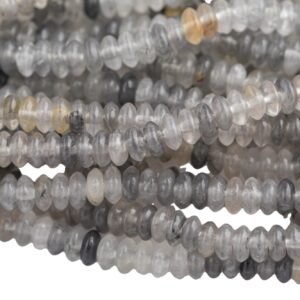 Natural Cloudy Quartz, High Quality In Saucer Roundel, 6mm-full Strand 15.5 Inch Strand Smooth Gemstone Beads Thin Roundel
