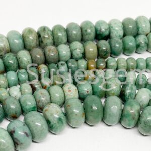 Natural Green Prase Quartz Rondelle beads 4x6mm/5x8mm/6x10mm. Natural gemstone for jewelry making. 16''