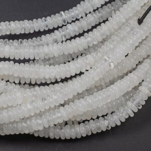 Natural Quartz-   High Quality in Smooth Saucer Roundel, 2x6mm Flat Rondel 7.5 Inches Thin