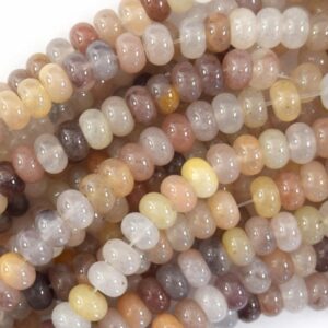 Natural Lavender Crystal Quartz Rondelle Button Beads 15" Strand 5x8mm