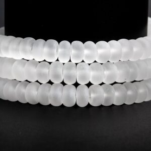 Natural Matte Clear Crystal Quartz Gemstone Grade Aaa Rondelle 8x4mm Loose Beads