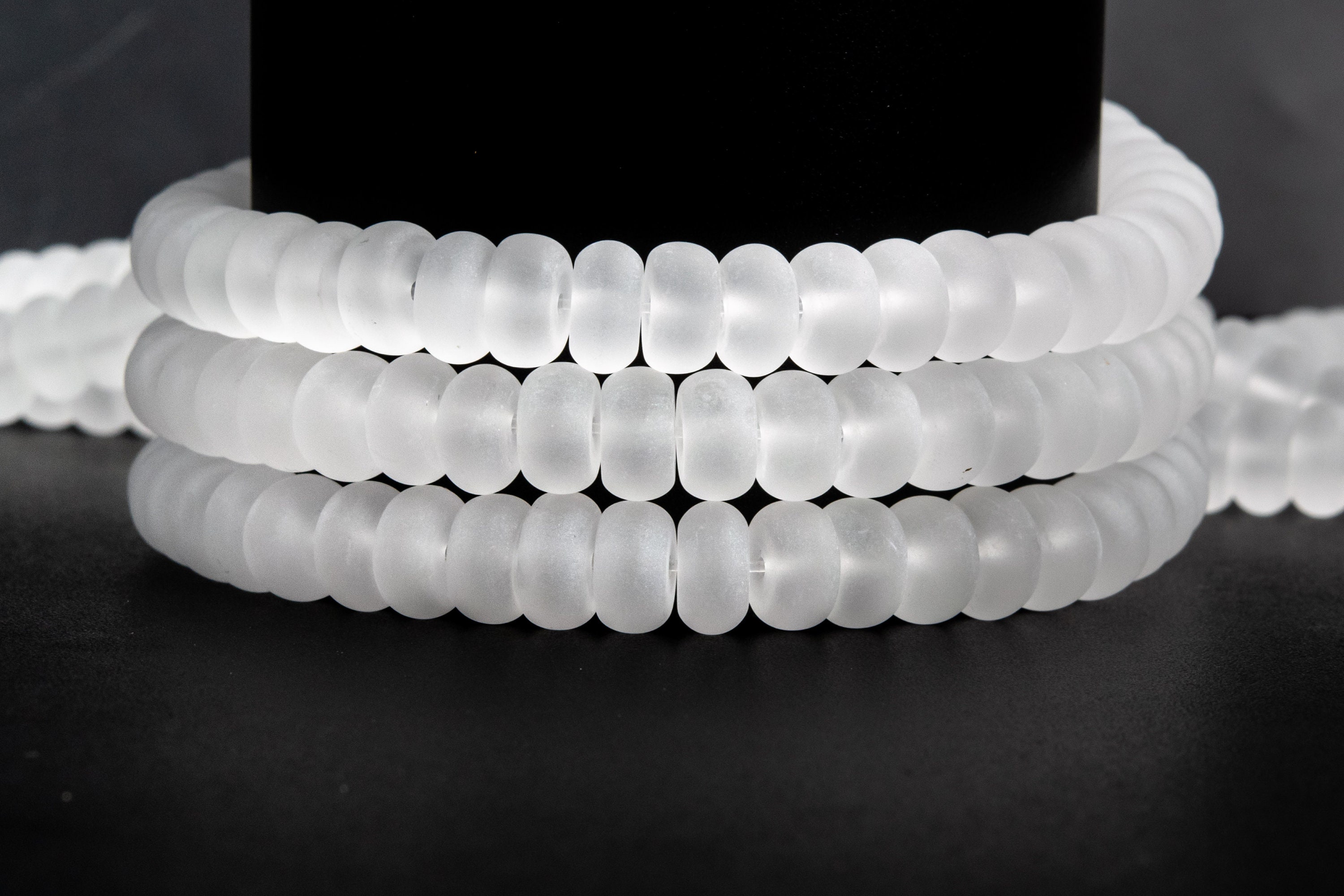 Natural Matte Clear Crystal Quartz Gemstone Grade Aaa Rondelle 8x4mm Loose Beads