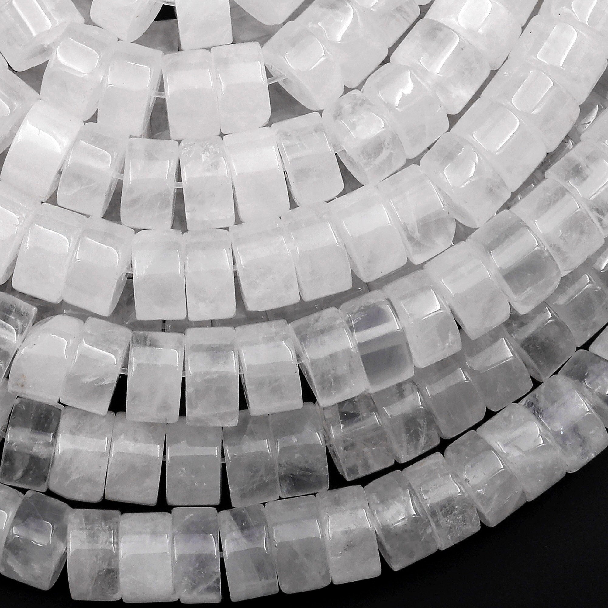 Natural Rock Quartz Crystal 6mm 8mm Heishi Rondelle Beads 15.5" Strand Natural Rock Quartz Crystal 6mm 8mm Heishi Rondelle Beads 15.5" Strand