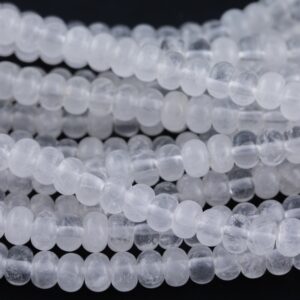 Natural Rock Quartz-  High Quality in  Roundel, 6mm, 8mm- Full 15.5 Inch Strand-15.5 inch Strand  Smooth Gemstone Beads