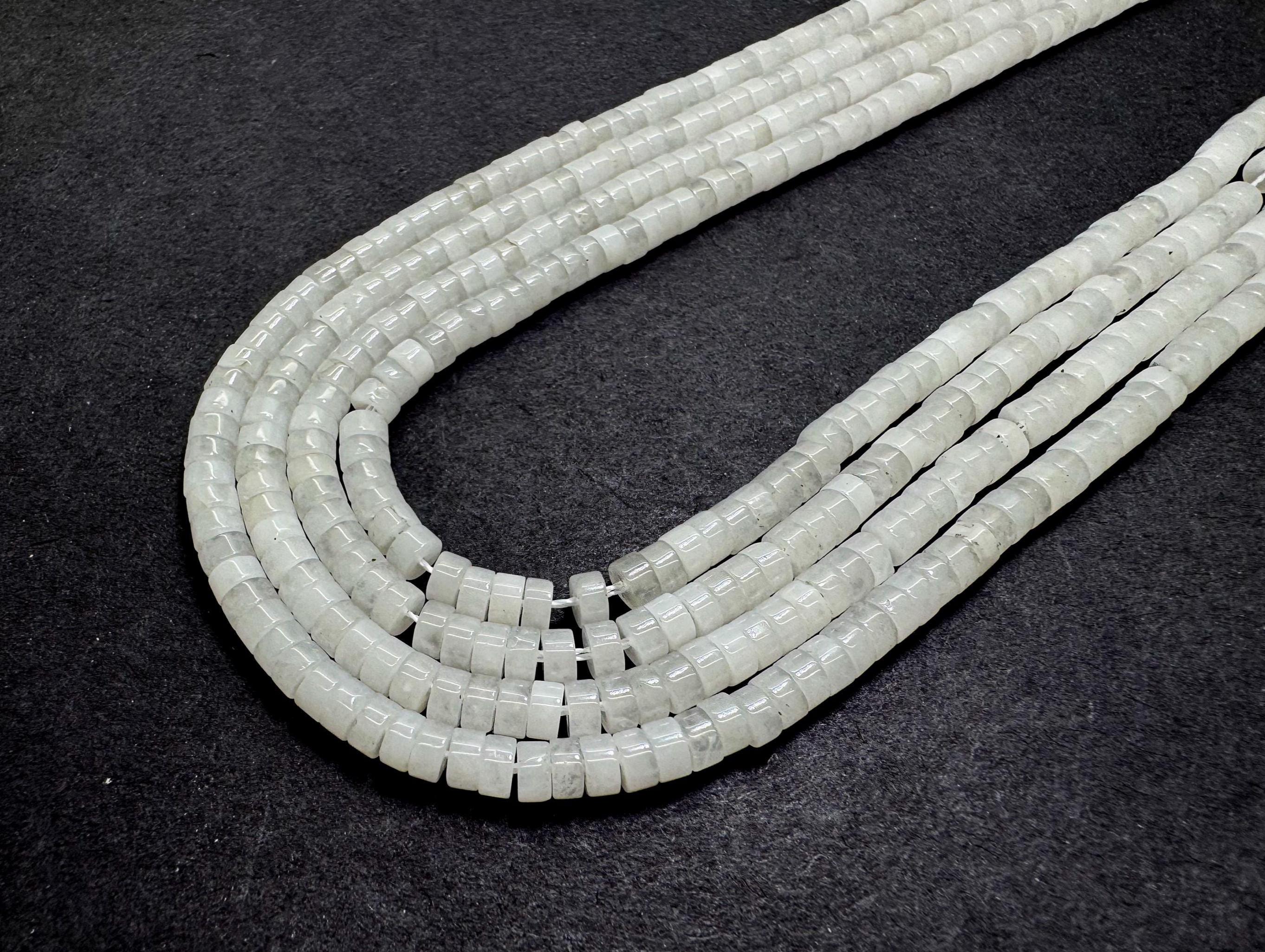 Natural White Cloudy Quartz Heishi Beads 2x4mm | Milky Quartz Gemstone Rondelle Beads | 15” Strand | Jewelry Making Supplies - Rd33 Natural White Cloudy Quartz Heishi Beads 2x4mm | Milky Quartz Gemstone Rondelle Beads | 15” Strand | Jewelry Making Supplies - Rd33