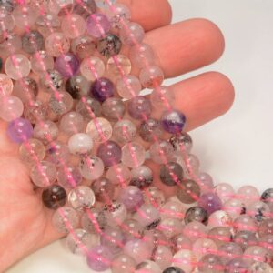 10-11MM Melody Quartz Cacoxenite Super Seven Gemstone Round Loose Beads Grade Aa 7 inch Half Strand (80009724-A179) 10-11MM Melody Quartz Cacoxenite Super Seven Gemstone Round Loose Beads Grade Aa 7 inch Half Strand (80009724-A179)