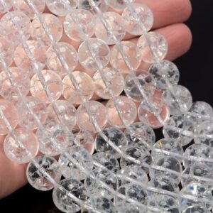 10mm White Cracked Rock Crystal Quartz Gemstone Round Beads 15.5 inch Full Strand BULK LOT 1,2,6,12 and 50 (90187657-695) 10mm White Cracked Rock Crystal Quartz Gemstone Round Beads 15.5 inch Full Strand BULK LOT 1,2,6,12 and 50 (90187657-695)