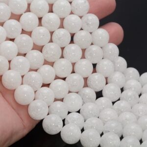 10mm White Cracked Rock Crystal Quartz Gemstone Round Beads 15.5 inch Full Strand BULK LOT 1,2,6,12 and 50 (90187656-696) 10mm White Cracked Rock Crystal Quartz Gemstone Round Beads 15.5 inch Full Strand BULK LOT 1,2,6,12 and 50 (90187656-696)