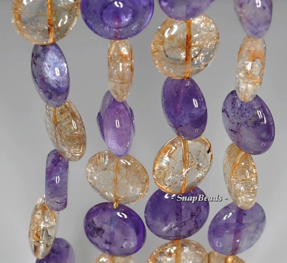 16mm Mix Quartz Gemstone Grade B Flat Round Loose Beads 7.5 Inch Half Strand Lot 1,2,6 And 12 (90191161-b29-554)