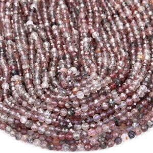4mm Natural Rare Super Seven Cacoxenite Quartz Grade AAA Gemstone Round 15 inch Full Strand Loose Beads (80018542-P101) 4mm Natural Rare Super Seven Cacoxenite Quartz Grade AAA Gemstone Round 15 inch Full Strand Loose Beads (80018542-P101)