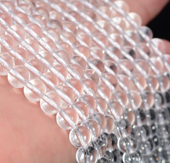 6mm White Rock Crystal Quartz Gemstone Grade Aaa Round Beads 15.5 Inch Full Strand Bulk Lot 1,2,6,12 And 50 (90187689-692)