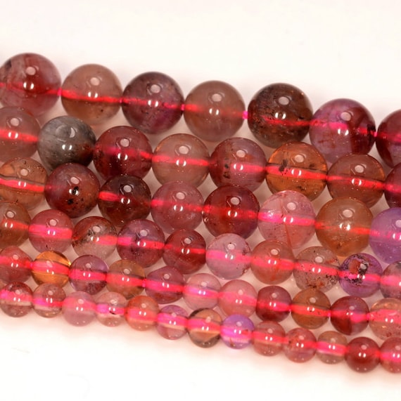 Genuine Natural Auralite 23 Cacoxenite Quartz Purple Pink Red Gemstone 3mm 4mm 5mm 6mm Round Loose Beads Full Strand (a212) Genuine Natural Auralite 23 Cacoxenite Quartz Purple Pink Red Gemstone 3mm 4mm 5mm 6mm Round Loose Beads Full Strand (a212)