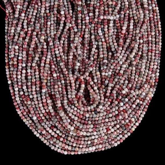 Natural Rare Cinnabrite, Cinnabar In Quartz Gemstone Grade Aa Round 2mm 3mm 4mm Loose Beads 15 Inch Full Strand Bulk Lot (p104)
