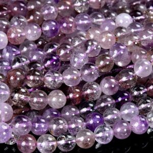 Natural Super Seven Quartz Gemstone Grade A Round 4MM 5MM 6MM 7MM 8MM Loose Beads 7.5 inch Half Strand BULK LOT 1,2,6,12 and 50 (D533) Natural Super Seven Quartz Gemstone Grade A Round 4MM 5MM 6MM 7MM 8MM Loose Beads 7.5 inch Half Strand BULK LOT 1,2,6,12 and 50 (D533)