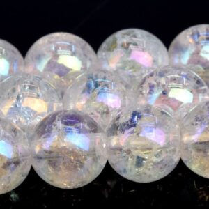 Rainbow Clear Crystal Quartz Crack Pattern Beads Grade Aaa Gemstone Round Loose Beads 6mm 8mm 10mm Bulk Lot Options