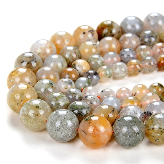 Rare Natural Quartz With Muscovite Biotite Mica Inclusions Gemstone Grade Aa Round 7mm 8mm 9mm 10mm 11mm 12mm Loosebeads  (d64)