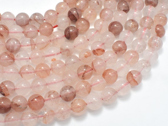 Red Hematoid Quartz, 8mm, Round, 16 Inch, Full Strand, Approx. 48 Beads, Hole 1mm (270054003)