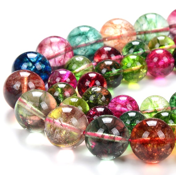 Rock Crystal Quartz Green Yellow Red Gemstone Grade Aaa Round 12mm 16mm Loose Beads 7.5 Inch Half Strand Bulk Lot 1,2,6,12 And 50 (d293)