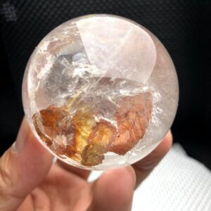 2.28"Natural Clear &Red Quartz Crystal Ball,Tibetan Himalayan Stunning Big Rainbow,Natural White Phantom Special Quartz Crystal Sphere,Decor