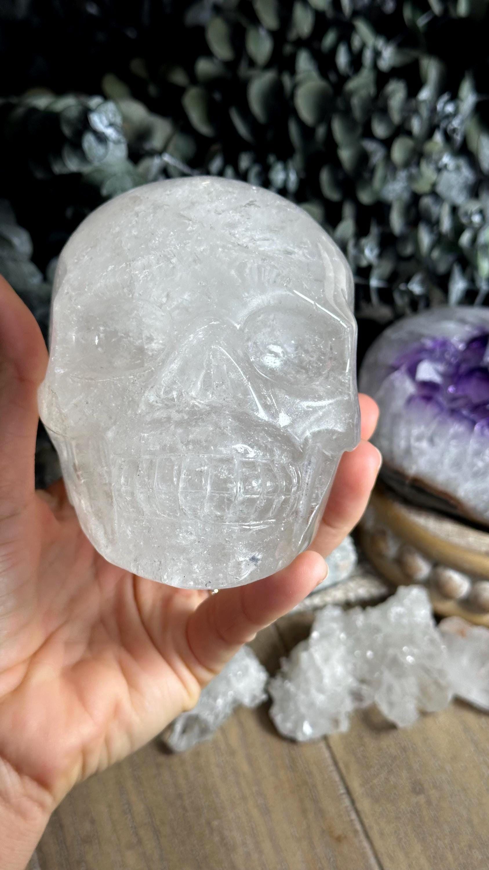 5” Clear Quartz Skull, Crystal Skull, Crystals, Quartz