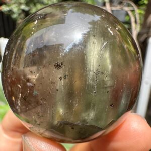 Angel's Wing Amphibole Included in Quartz Green Crystal Sphere/Needles Inclusion Quartz Ball/Garden Scenic Crystal Sphere Collection-43 mm